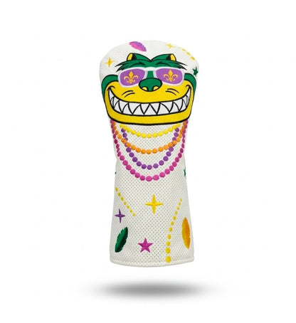Mardi Gras Mischief Head Covers - White Driver - Club Rehab