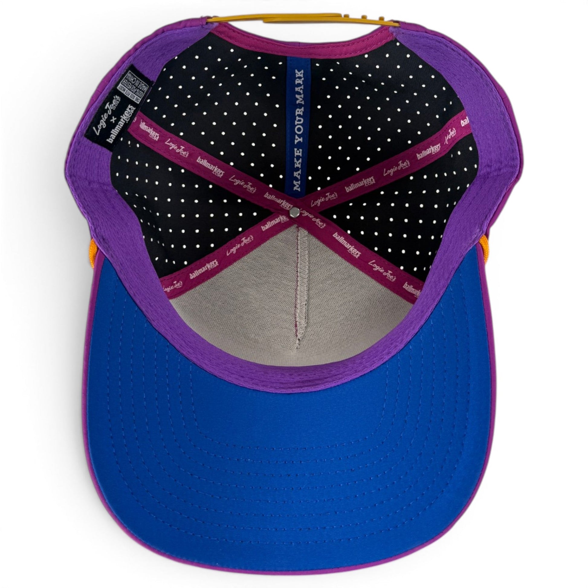 Marlin Golf Hat | Snapback Cap | Built-in Magnetic Ball Marker Holder + Marker Included | Adjustable Purple - Club Rehab