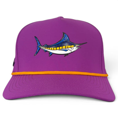 Marlin Golf Hat | Snapback Cap | Built-in Magnetic Ball Marker Holder + Marker Included | Adjustable Purple - Club Rehab