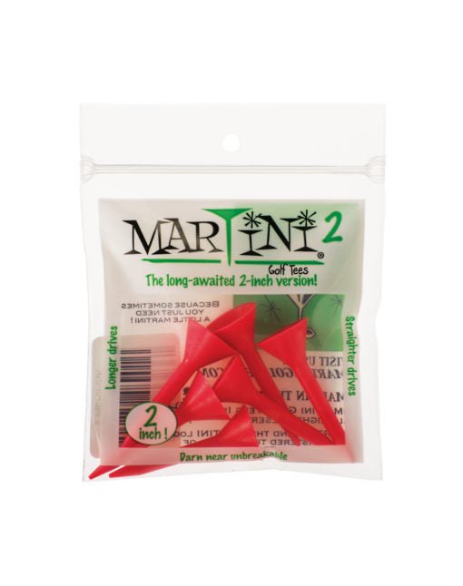 Martini 2 - Inch Golf Tees - Red 6 - Club Rehab