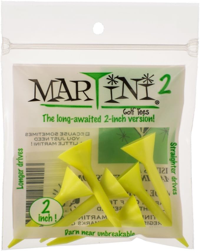 Martini 2 - Inch Golf Tees - Yellow 6 - Club Rehab