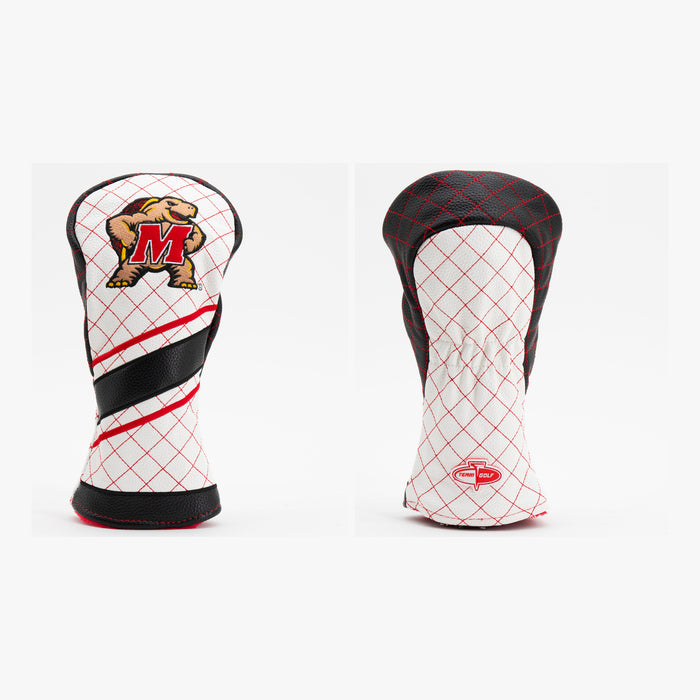 Maryland Terrapins Striped Quilted Fairway Headcover, front and back views