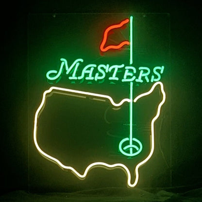 Masters Tournament Golf Neon Signs Light Glass - Club Rehab