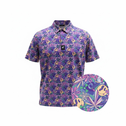Men's Purple Haze Golf Polo | Moisture-Wicking Performance Stretch Golf Shirt - S - Club Rehab