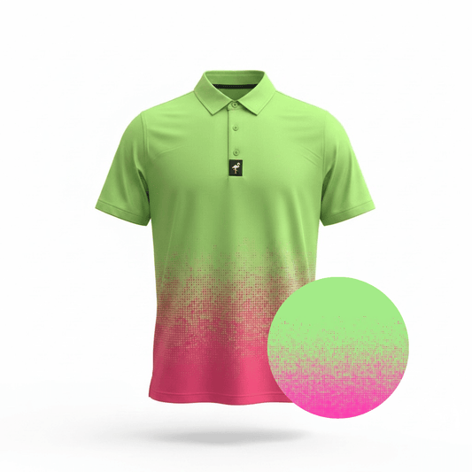 Men's Watermelon Sunset Golf Polo | Performance Stretch Golf Shirt | Moisture-Wicking Athletic Polo - S - Club Rehab