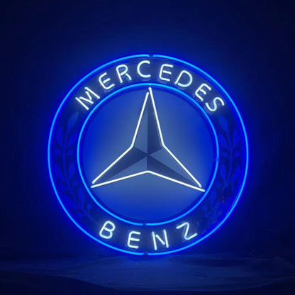 Mercedes Benz Auto Car Logo Neon Signs, Black version, alternate product view 2