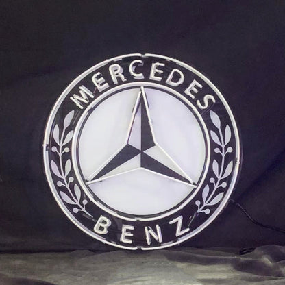 Mercedes Benz Auto Car Logo Neon Signs, Black version, alternate product view 3