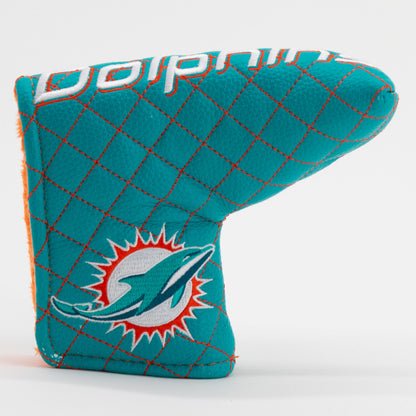 Miami Dolphins Quilted Headcovers – Fins Up Collection - Blade Putter Solid - Club Rehab
