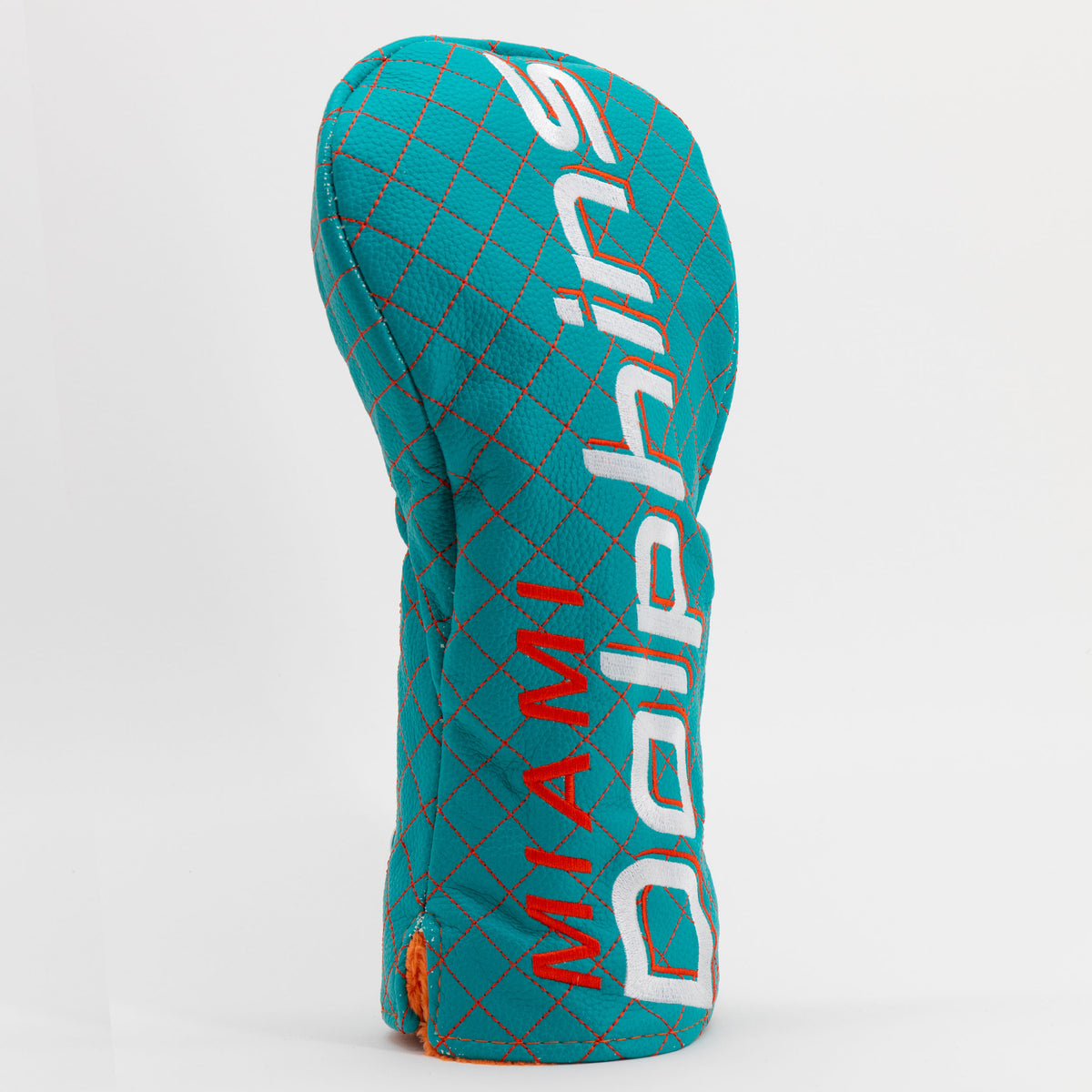 Miami Dolphins Solid Driver quilted headcover, angled view