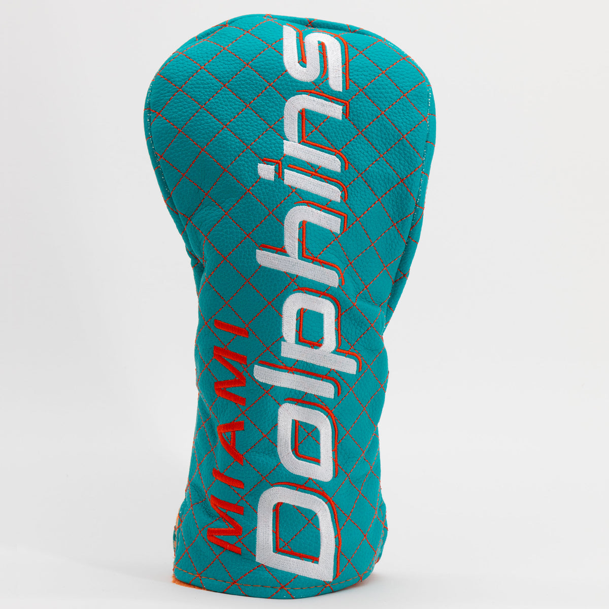 Miami Dolphins Solid Driver quilted headcover, front view