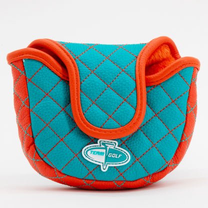 Miami Dolphins Solid Mallet Putter quilted headcover, back view