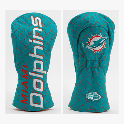 Miami Dolphins Solid Quilted Fairway Headcover, front and back views
