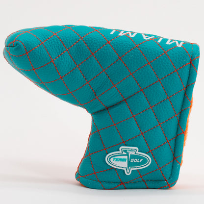 Miami Dolphins Split Blade Putter quilted headcover, back view