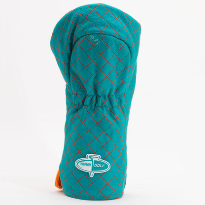 Miami Dolphins Split Driver quilted headcover, back view