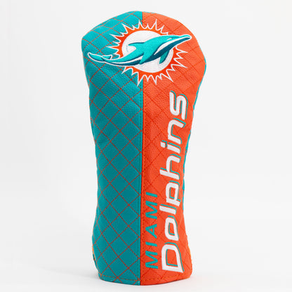 Miami Dolphins Split Driver quilted headcover, front view