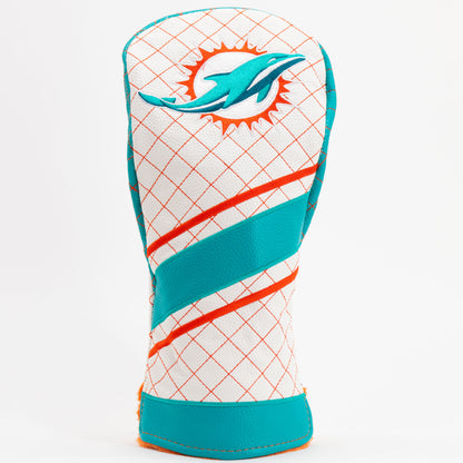 Miami Dolphins Striped Driver quilted headcover, front view