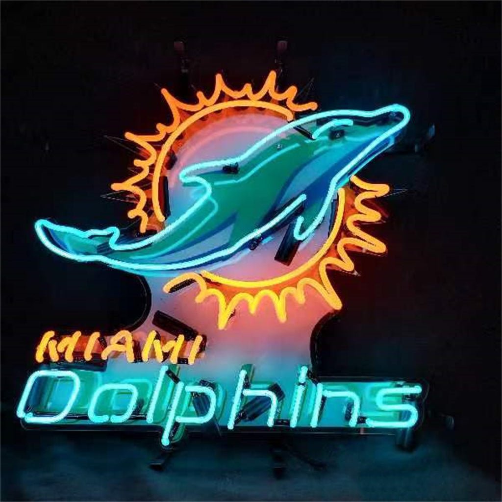 Miami Dolphins With Acrylic Logo Neon Signs Light - Club Rehab