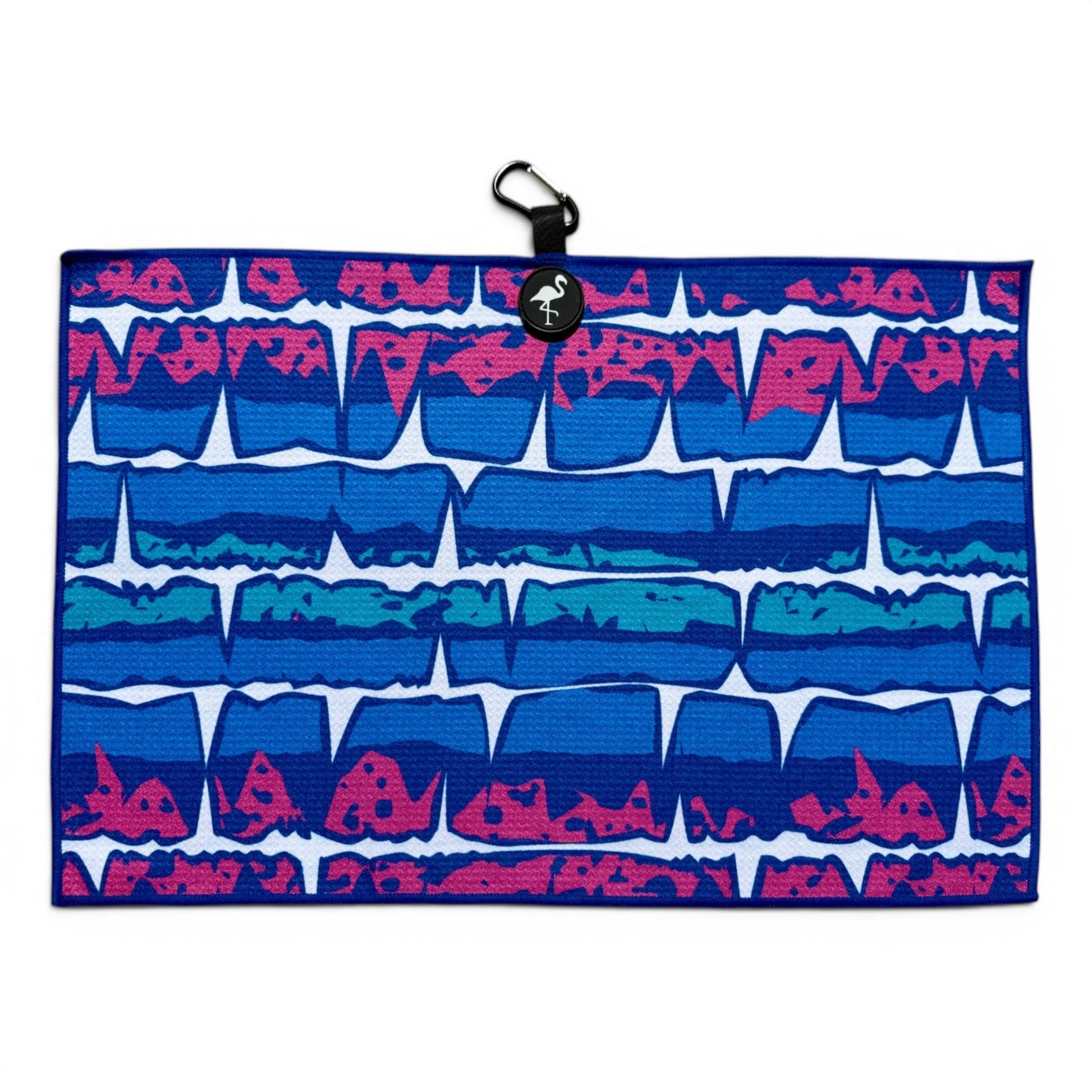 Miami Frequency Golf Towel | 24” x 16” Microfiber Towel | Magnetic Clip & Carabiner | Premium Golf Accessory - Club Rehab
