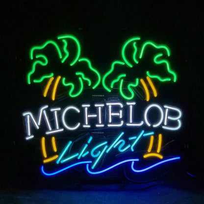 Michelob Light Coconut Palm Tree Neon Light Sign - Club Rehab