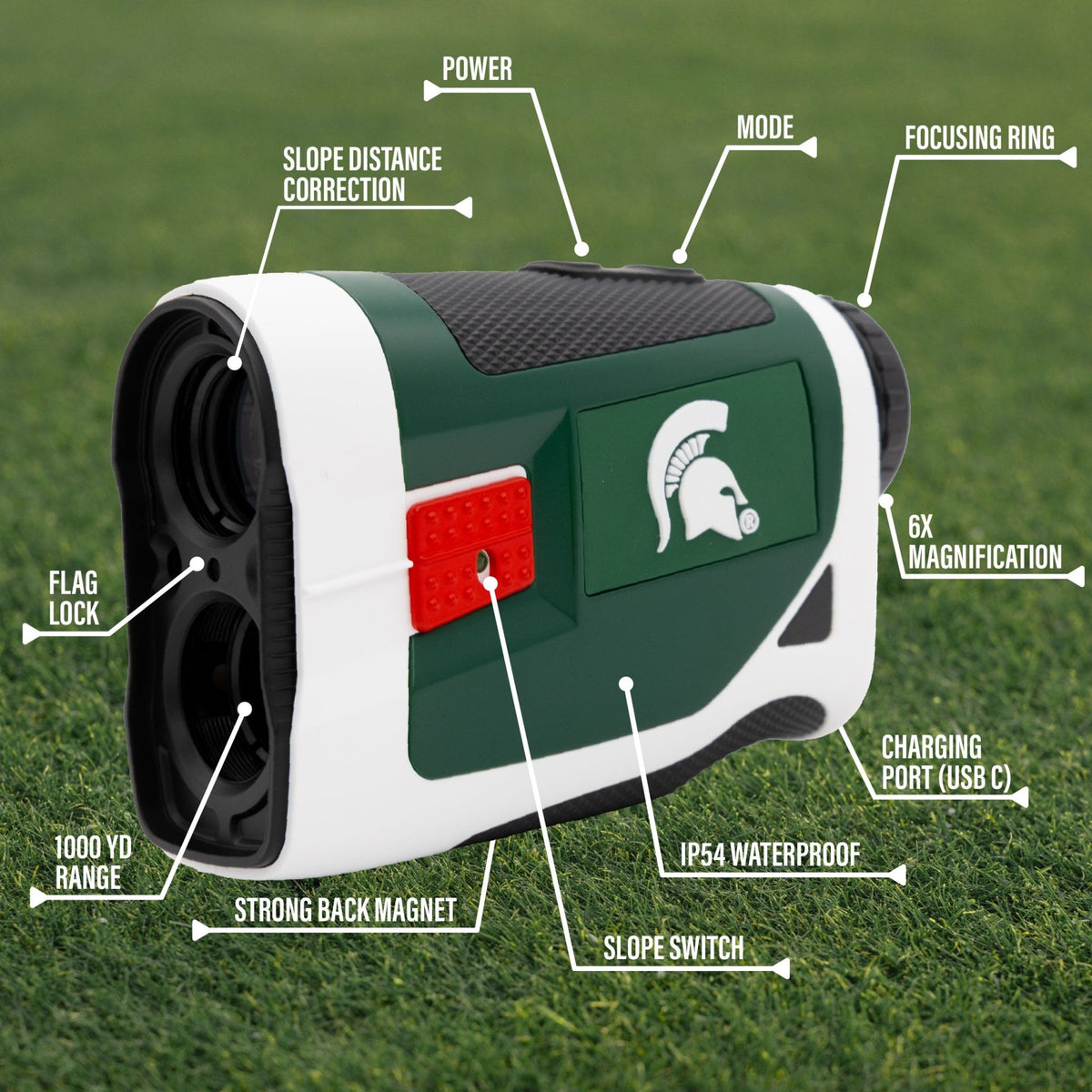 Michigan State Spartans Foresight golf rangefinder by Team Golf, view 6