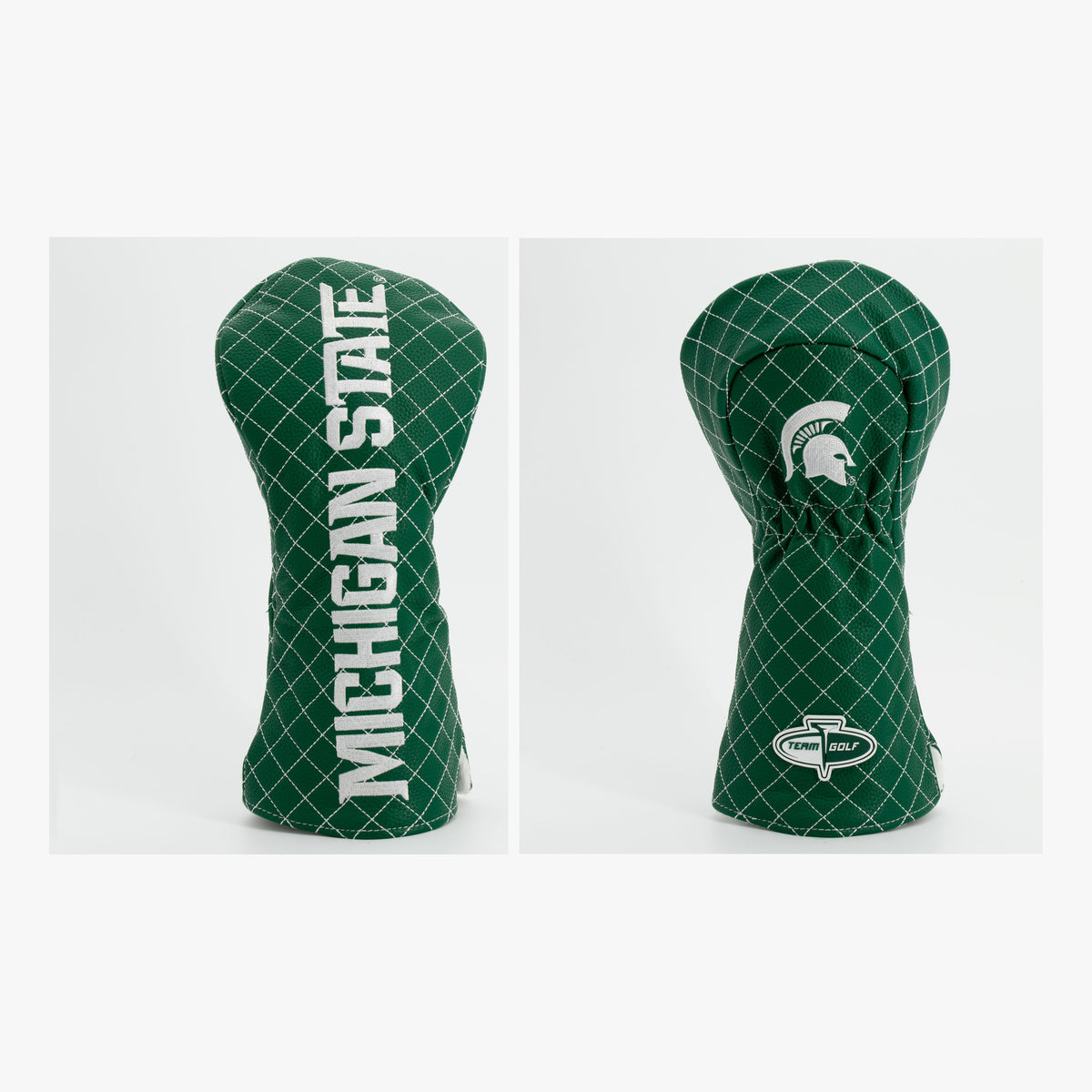 Michigan State Spartans Solid Quilted Driver Headcover, front and back views