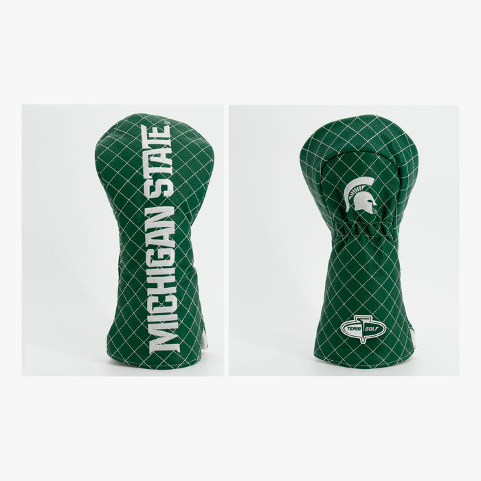 Michigan State Spartans Solid Quilted Driver Headcover, front and back views