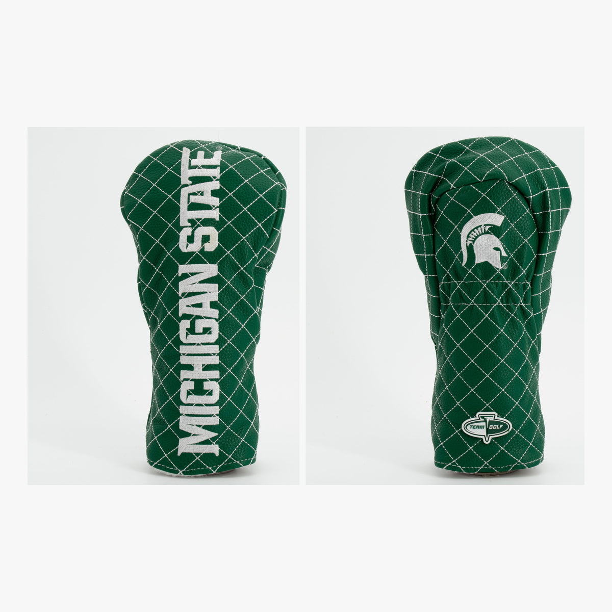 Michigan State Spartans Solid Quilted Fairway Headcover, front and back views