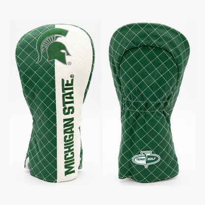 Michigan State Spartans Split Quilted Driver Headcover, front and back views