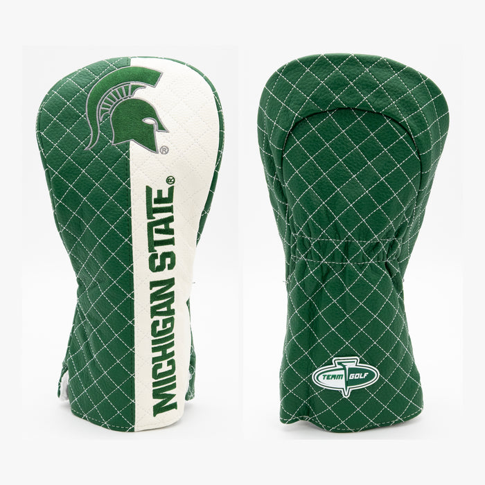 Michigan State Spartans Split Quilted Driver Headcover, front and back views