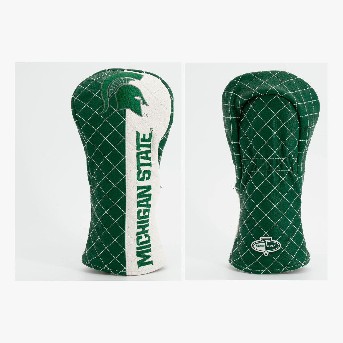 Michigan State Spartans Split Quilted Fairway Headcover, front and back views