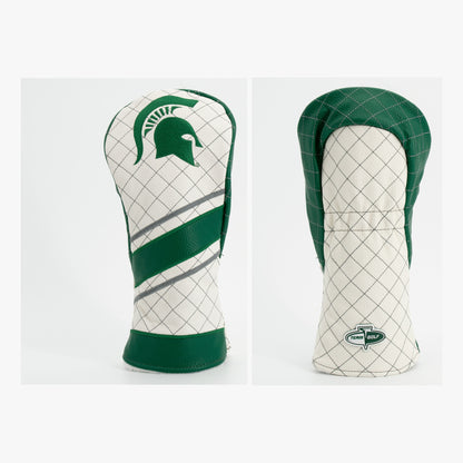 Michigan State Spartans Striped Quilted Fairway Headcover, front and back views