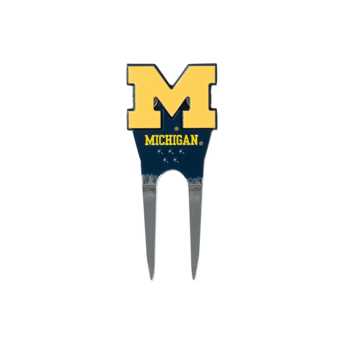 Michigan Wolverines divot tool: front · shaped marker