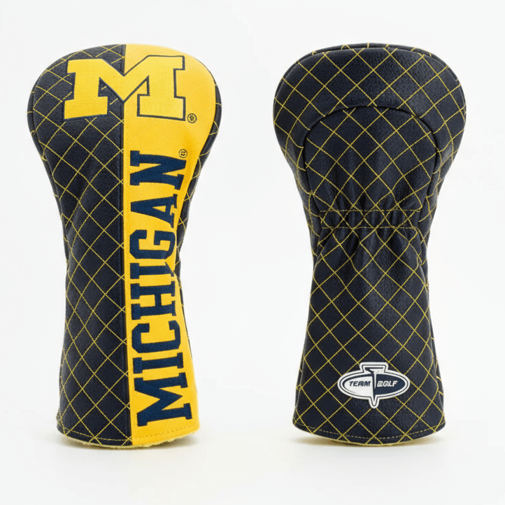 Two golf club heads with 'Michigan' branding on a white background