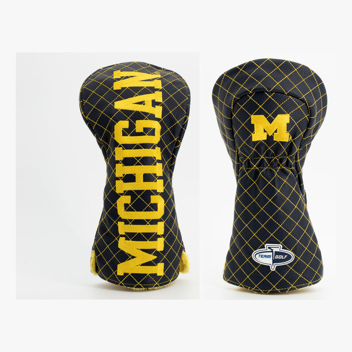 Michigan Wolverines Solid Quilted Driver Headcover, front and back views
