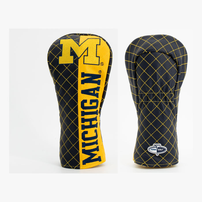 Michigan Wolverines Split Quilted Fairway Headcover, front and back views