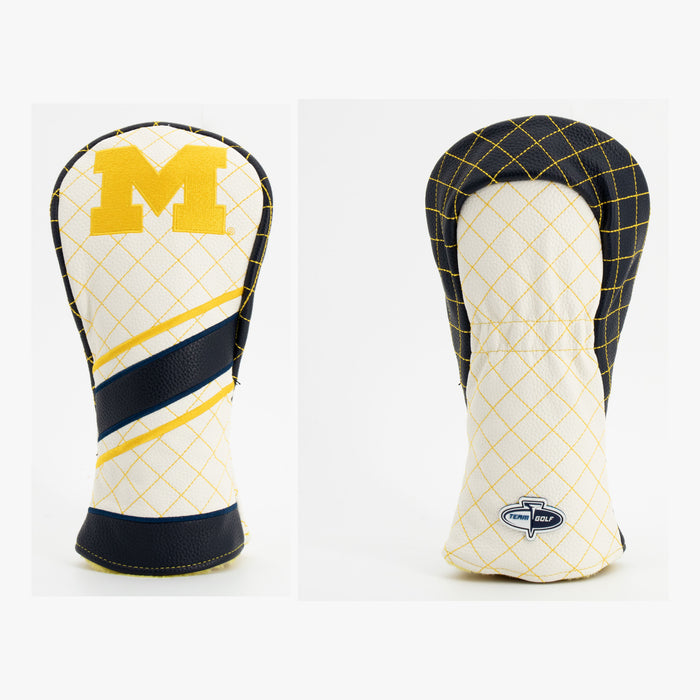 Michigan Wolverines Striped Quilted Fairway Headcover, front and back views