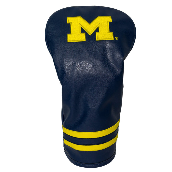 Golf club head cover with 'M' logo on a white background