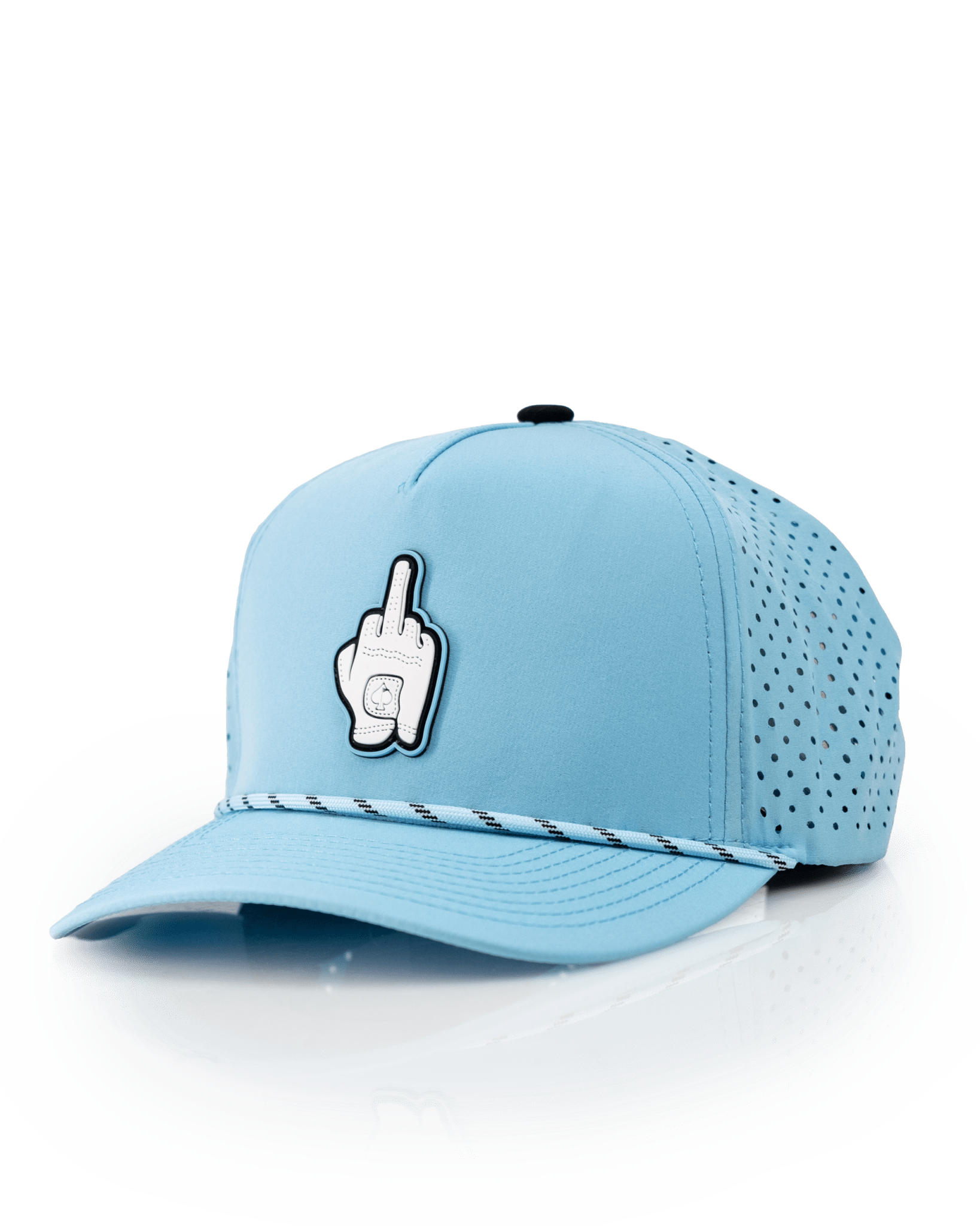 Middle Finger Baby Blue - Perforated Rope Hat - Club Rehab