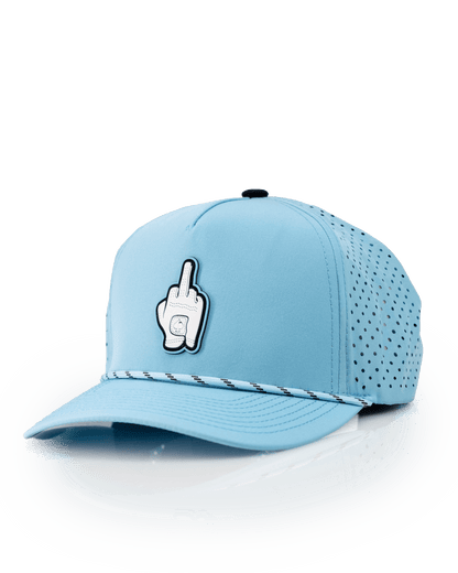 Middle Finger Baby Blue - Perforated Rope Hat - Club Rehab