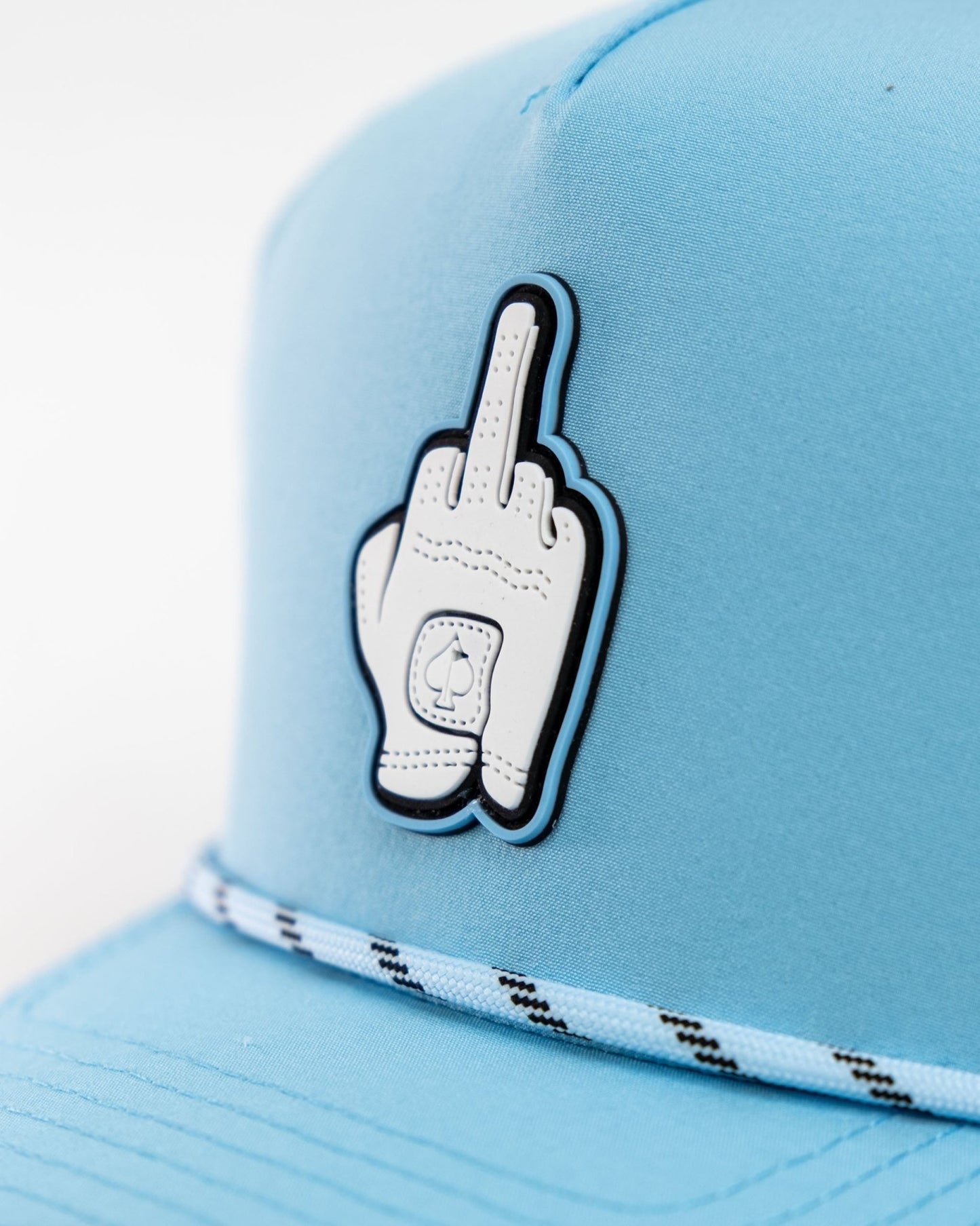 Middle Finger Baby Blue - Perforated Rope Hat - Club Rehab