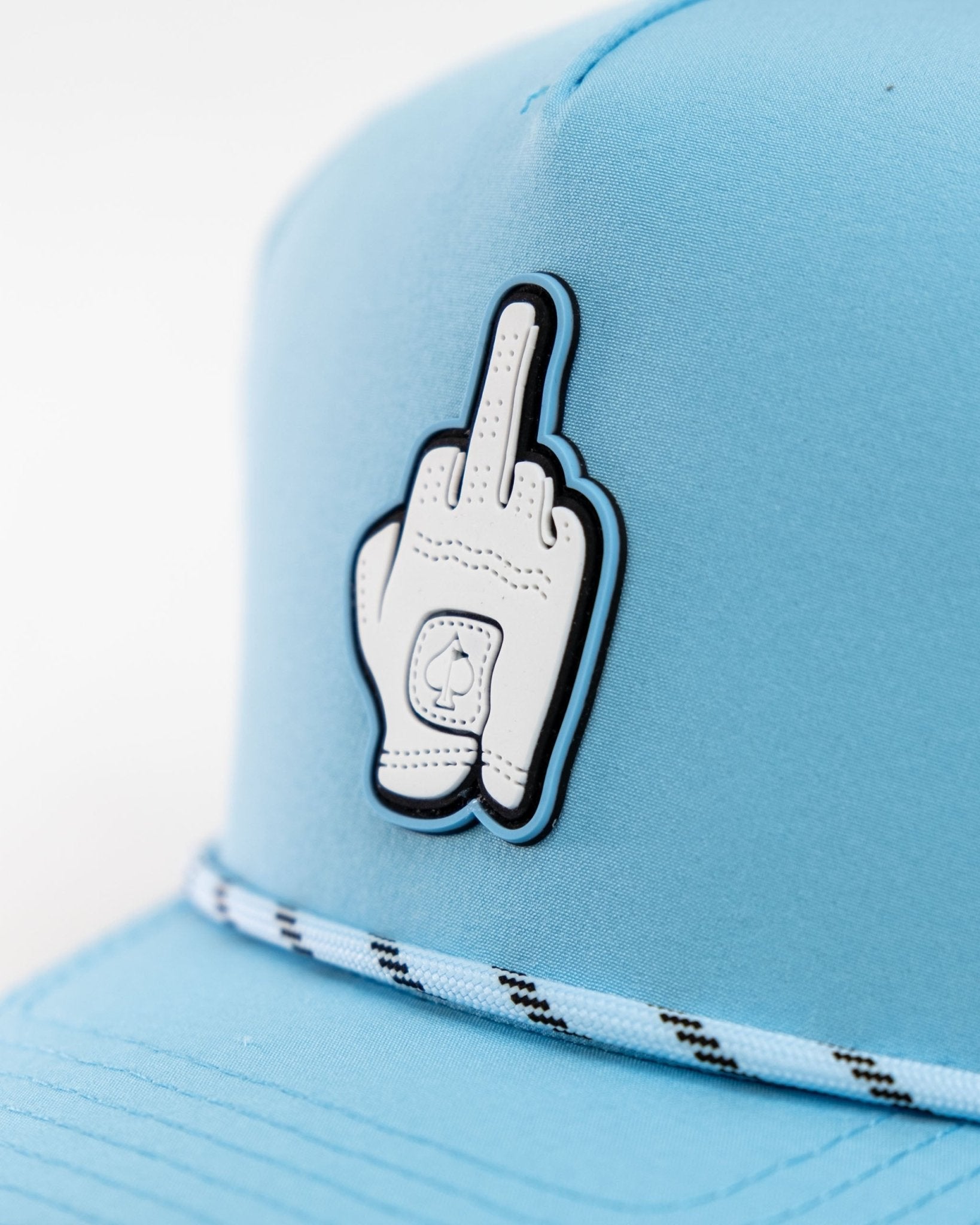 Middle Finger Baby Blue - Perforated Rope Hat - Club Rehab