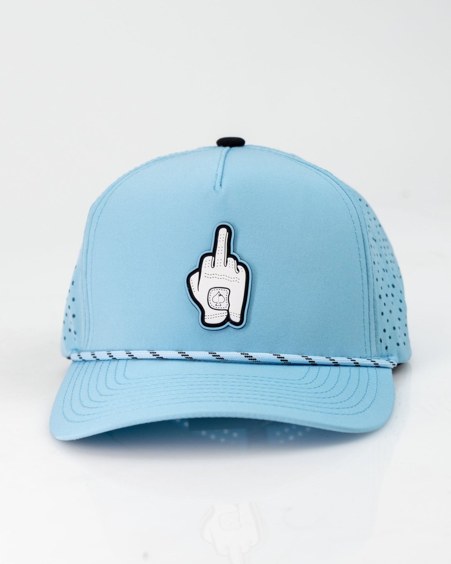 Middle Finger Baby Blue - Perforated Rope Hat - Club Rehab