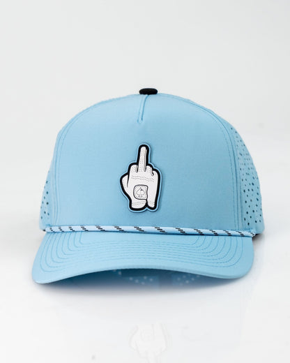 Middle Finger Baby Blue - Perforated Rope Hat - Club Rehab
