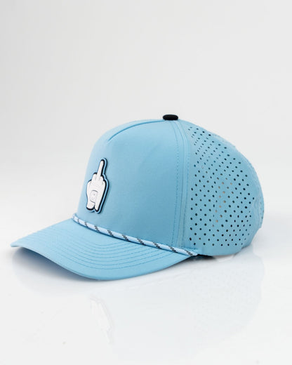 Middle Finger Baby Blue - Perforated Rope Hat - Club Rehab