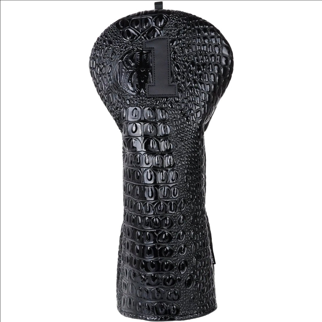 Midnight black Crocodile driver golf head head cover