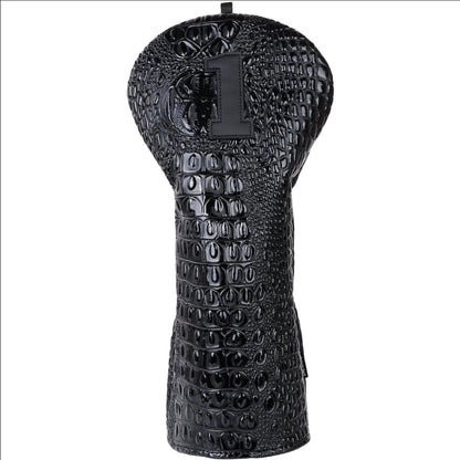 Midnight black Crocodile driver golf head head cover