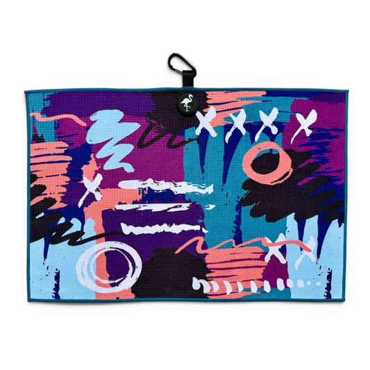 Midnight Mayhem Golf Towel | 24” x 16” Microfiber Towel | Magnetic Clip & Carabiner | Premium Golf Accessory - Club Rehab