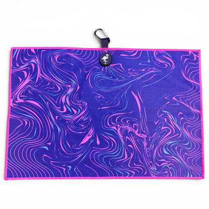 Midnight Melt Golf Towel | 24” x 16” Microfiber Towel | Magnetic Clip & Carabiner | Premium Golf Accessory - Club Rehab