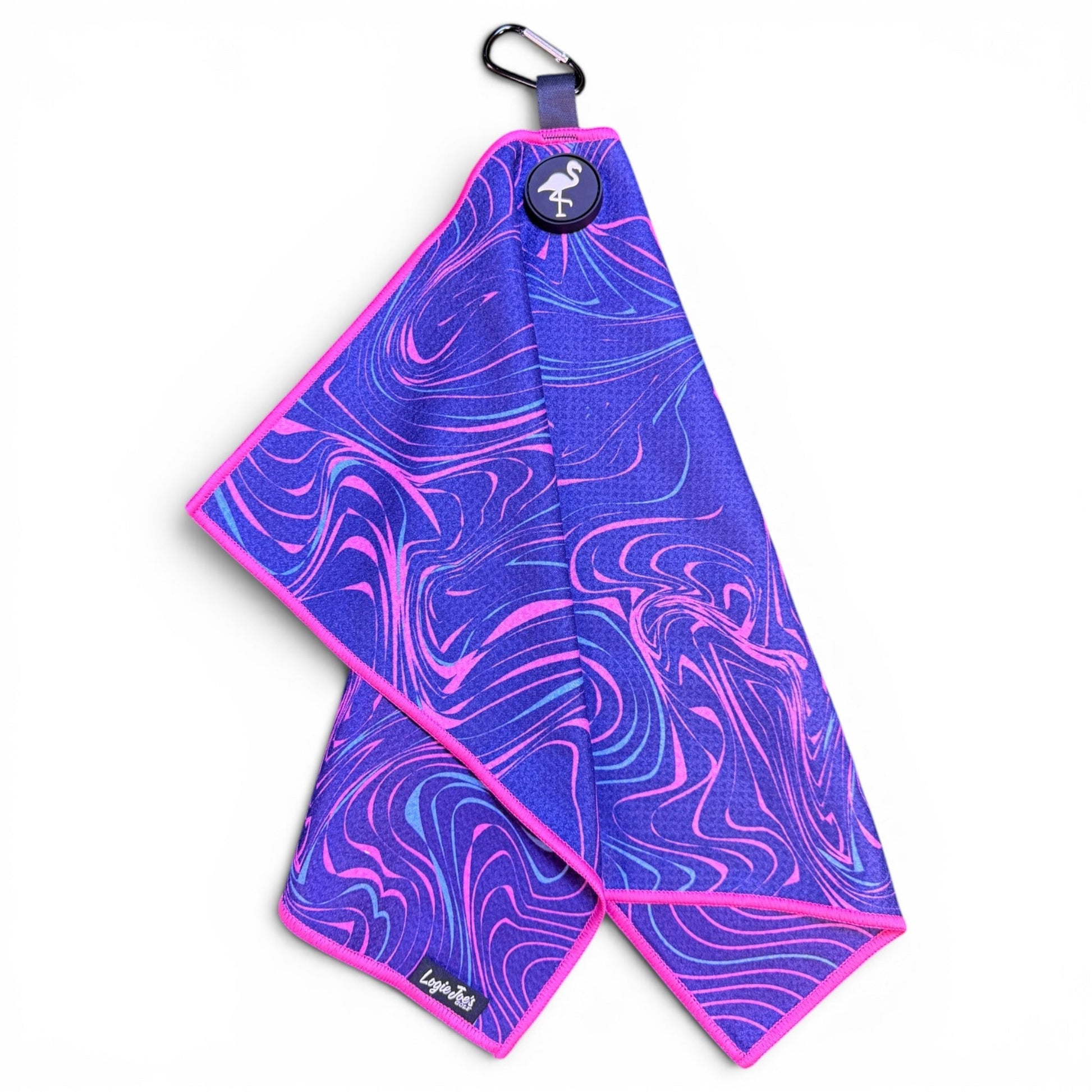 Midnight Melt Golf Towel | 24” x 16” Microfiber Towel | Magnetic Clip & Carabiner | Premium Golf Accessory - Club Rehab