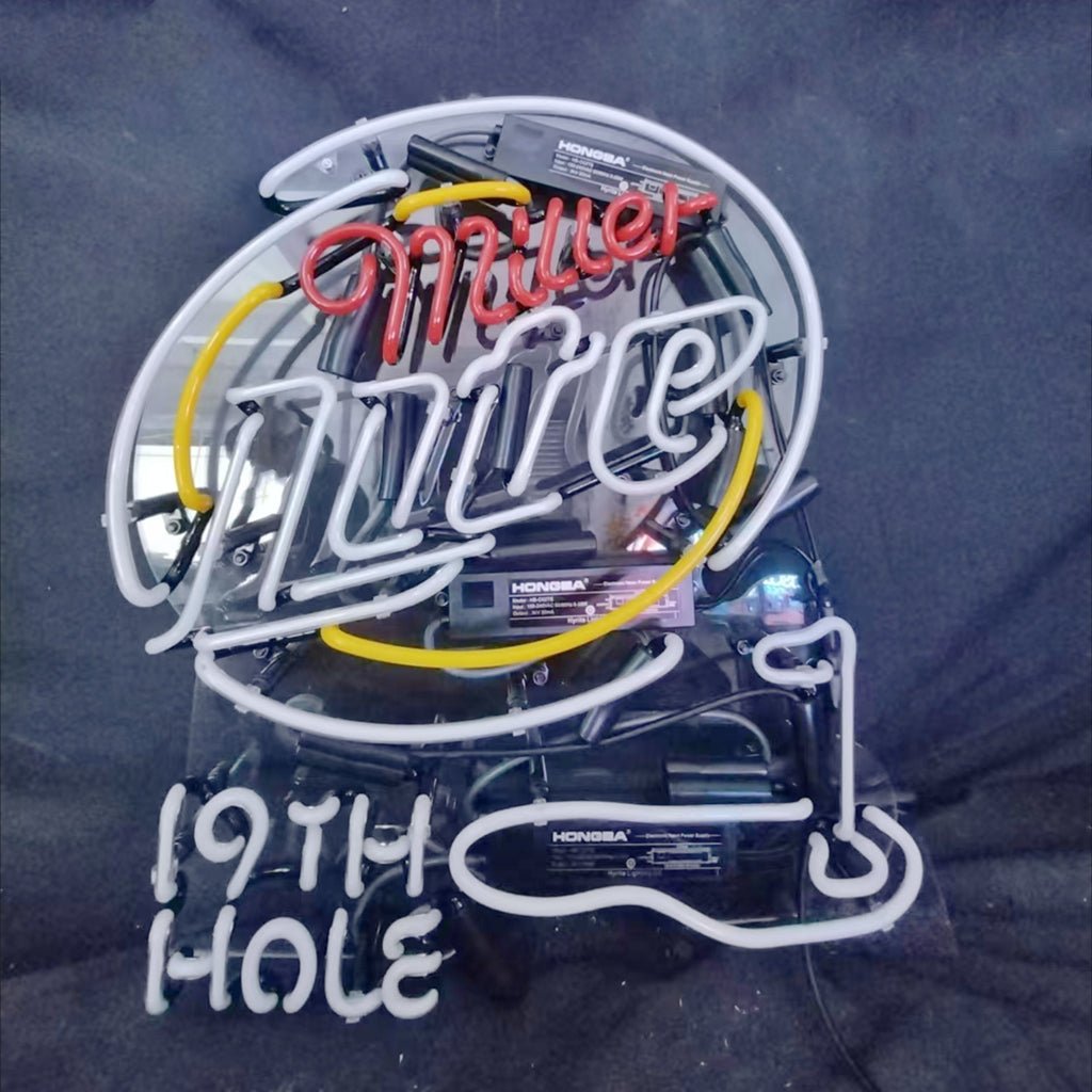 Miller Lite 19th Hole Golf Neon Light Sign - Club Rehab